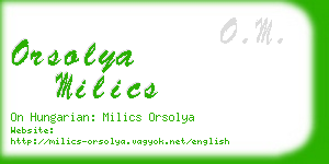 orsolya milics business card